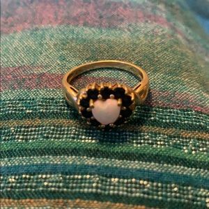 Opal and sapphire ring